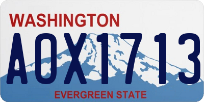 WA license plate AOX1713