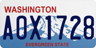 WA license plate AOX1728