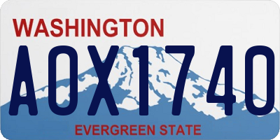 WA license plate AOX1740