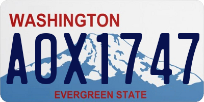 WA license plate AOX1747
