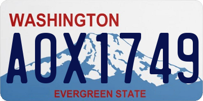 WA license plate AOX1749