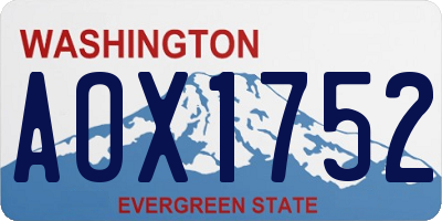 WA license plate AOX1752