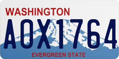 WA license plate AOX1764