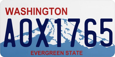 WA license plate AOX1765