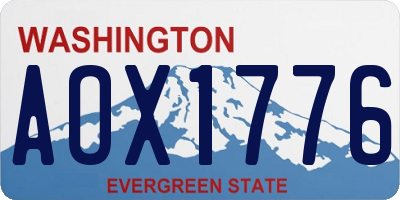 WA license plate AOX1776