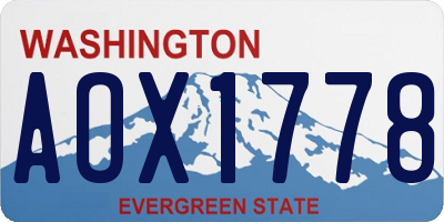 WA license plate AOX1778