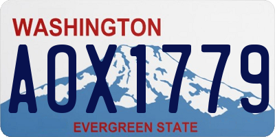 WA license plate AOX1779
