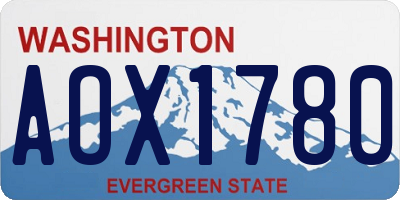 WA license plate AOX1780