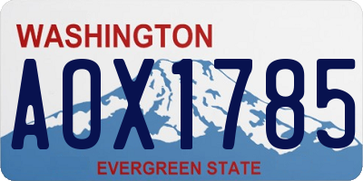 WA license plate AOX1785