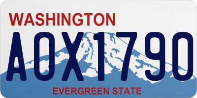 WA license plate AOX1790