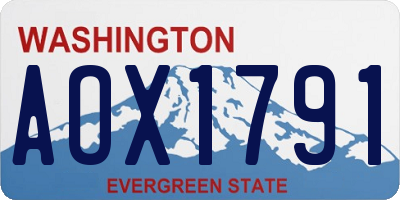 WA license plate AOX1791
