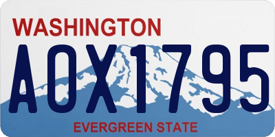 WA license plate AOX1795
