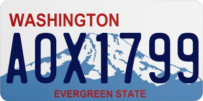 WA license plate AOX1799