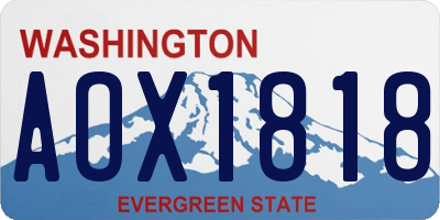 WA license plate AOX1818