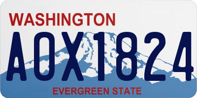 WA license plate AOX1824