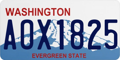 WA license plate AOX1825