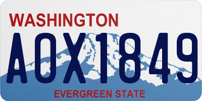 WA license plate AOX1849