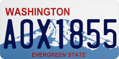 WA license plate AOX1855