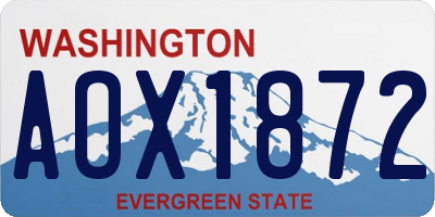 WA license plate AOX1872