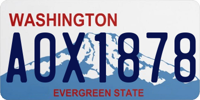 WA license plate AOX1878