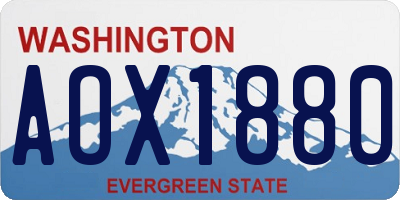 WA license plate AOX1880