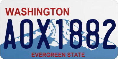 WA license plate AOX1882