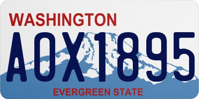 WA license plate AOX1895