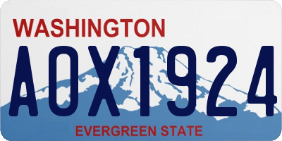 WA license plate AOX1924
