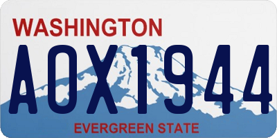 WA license plate AOX1944