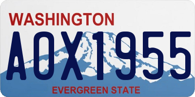 WA license plate AOX1955