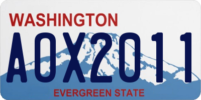 WA license plate AOX2011