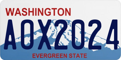 WA license plate AOX2024
