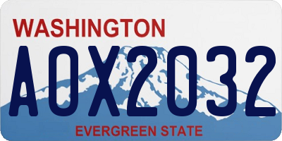 WA license plate AOX2032