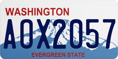WA license plate AOX2057