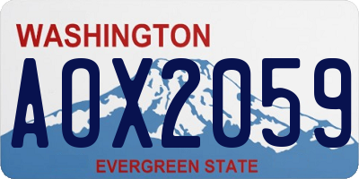 WA license plate AOX2059