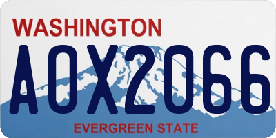 WA license plate AOX2066