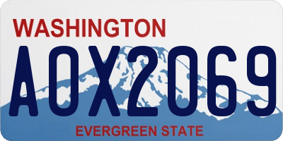 WA license plate AOX2069