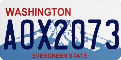 WA license plate AOX2073