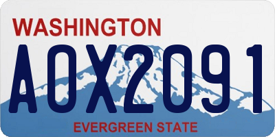 WA license plate AOX2091