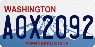 WA license plate AOX2092