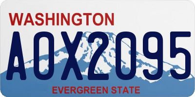 WA license plate AOX2095