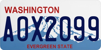 WA license plate AOX2099