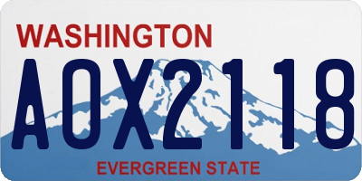 WA license plate AOX2118