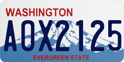 WA license plate AOX2125