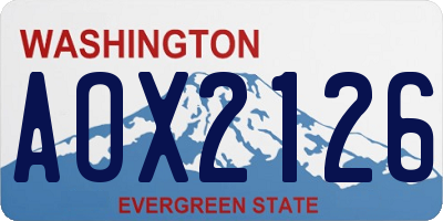 WA license plate AOX2126