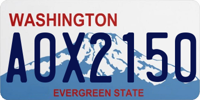 WA license plate AOX2150