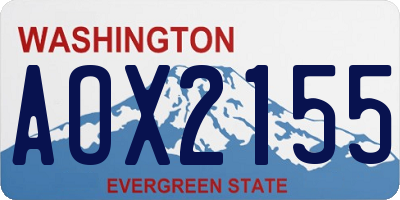 WA license plate AOX2155