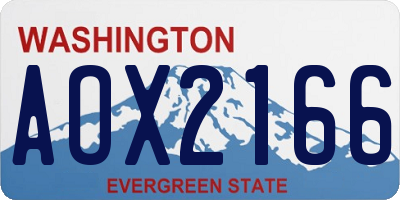WA license plate AOX2166