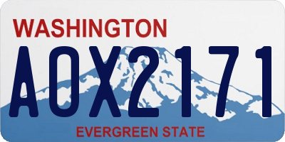 WA license plate AOX2171