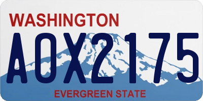 WA license plate AOX2175